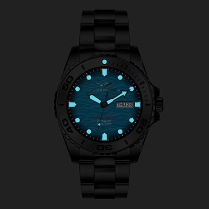 - Nation of Souls Silver and Orange Ocean Explorer | Men's Automatic Analogue Watch -