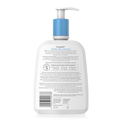 Cetaphil Gentle Skin Cleanser, 473ml, Face & Body Wash, For Normal To Dry Sensitive Skin, With Niacinamide & Glycerin, Soap Free