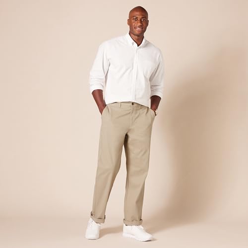 Amazon Essentials Men's Classic-Fit Casual Stretch Chino Trouser, Black, 36W / 32L
