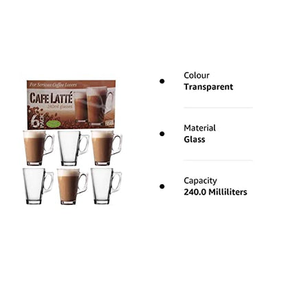 6 in A Pack Latte Glass