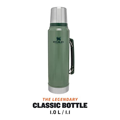- Stanley Classic Legendary Thermos Flask | 1L | Keeps Hot or Cold For 24 Hours | Stainless Steel Leakproof Coffee Flask | Dishwasher Safe | Hammertone Green -