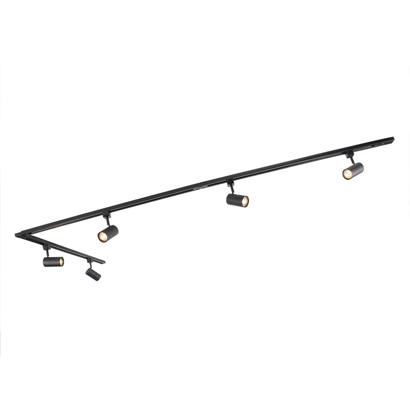 - Qazqa | Modern Rail System Black 5 Spotbar I Spotlight Bars 1-Phase | Jeana | Suitable for LED GU10 | 5 Spotway Light -