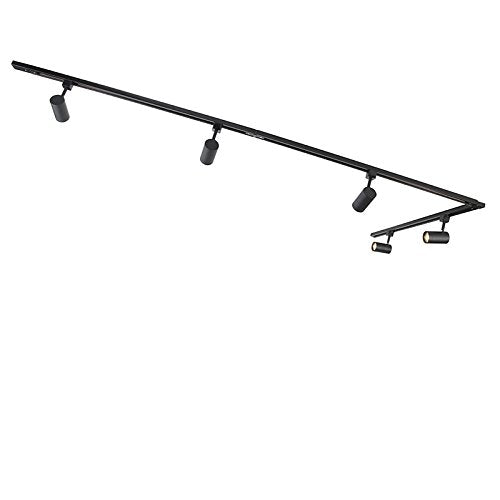 - Qazqa | Modern Rail System Black 5 Spotbar I Spotlight Bars 1-Phase | Jeana | Suitable for LED GU10 | 5 Spotway Light -