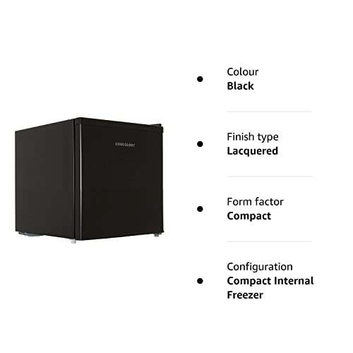 Cookology MFR45BK Small Table Top Mini Fridge for Counter Tops 46 Litre Capacity, Reversible Door, Adjustable Temperature Control and Legs with Chiller Box - In Black