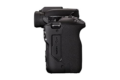 Canon EOS R50 Mirrorless Camera (Black) + RF-S 18-45mm F4.5-6.3 IS STM Lens - 24.2MP, APS-C, 15fps | 4K 30p Oversampled 6K Video | Wi-Fi and Bluetooth | Compact, Portable for Travel & Vlogging