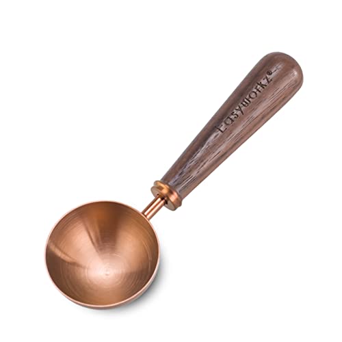 - Easyworkz Retro Stainless Steel Coffee Scoop | Black Walnut Handle | 10g Measuring Spoon (Rose gold) -