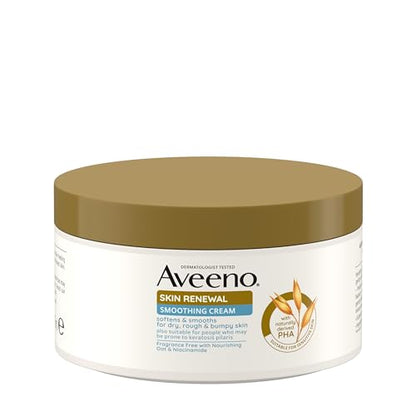 Aveeno Skin Renewal Smoothing Cream (1x 300ml), with Nourishing Prebiotic Oat, 6% Naturally-Derived PHA & Smoothing Niacinamide, Nourishing Skin Cream to Smooth, Even, and Brighten the Complexion