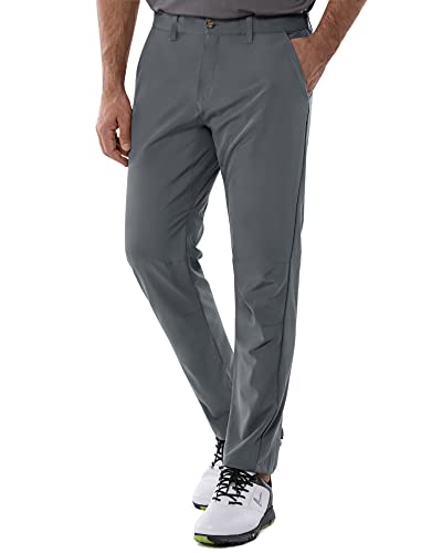 33,000ft Men's Golf Trousers Lightweight Golf Pants Stretch Quick Dry Breathable Work Causual Pants for Golfing with Pockets Grey 34W *30L