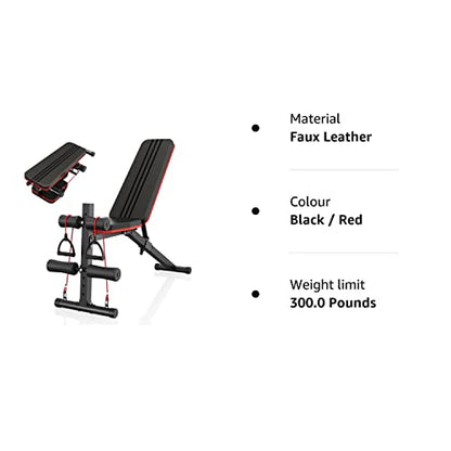 - Naspaluro Weight Bench Adjustable | Full Body Exercise Folding Fitness Workout Bench -