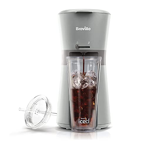 Breville Iced Coffee Maker | Single Serve Iced Coffee Machine Plus Coffee Cup with Straw | Ready in Under 4 Minutes | Grey [VCF155]