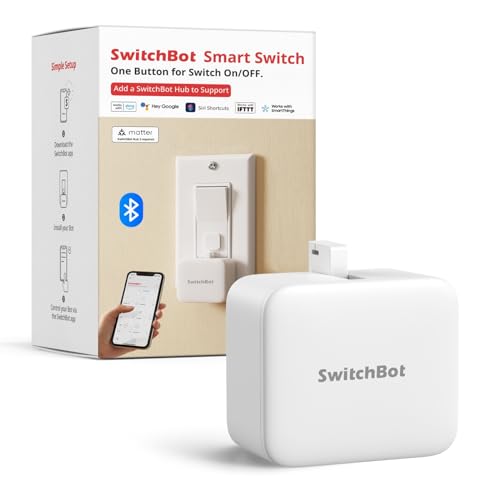- SwitchBot Smart Switch Button Pusher | Fingerbot for Automatic Light Switch | Timer and APP Bluetooth Remote Control -