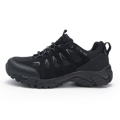 - SHULOOK Walking Shoes | Mens Waterproof Hiking Shoes | Non Slip | Lightweight |  Black/Grey -