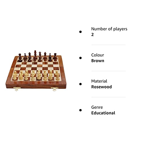 BCBESTCHESS Pocket Size, Travel Chess Set, Handcrafted Magnetic Wooden Folding Chess Board Set With Extra Queens & Storage For Chessmen (7 X7 Inches)