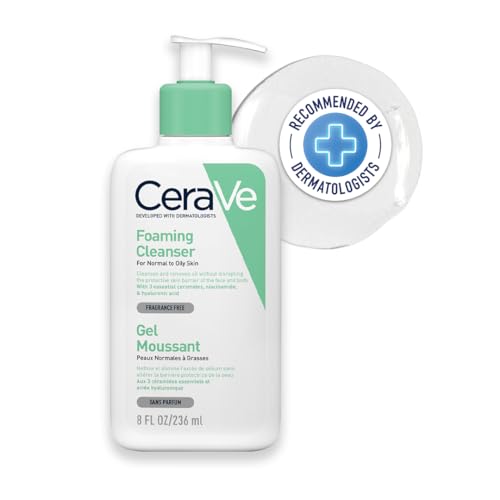 CeraVe Foaming Cleanser for Normal to Oily Skin 236ml with Niacinamide and 3 Essential Ceramides