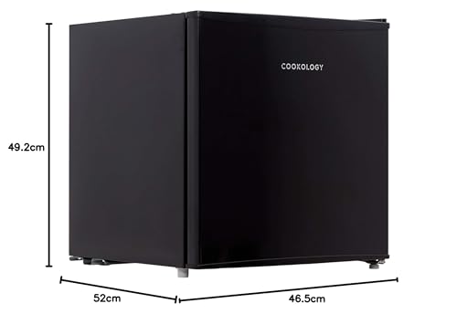 Cookology MFR45BK Small Table Top Mini Fridge for Counter Tops 46 Litre Capacity, Reversible Door, Adjustable Temperature Control and Legs with Chiller Box - In Black
