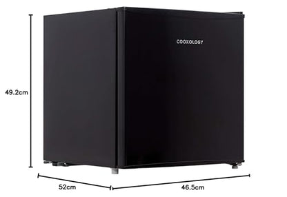Cookology MFR45BK Small Table Top Mini Fridge for Counter Tops 46 Litre Capacity, Reversible Door, Adjustable Temperature Control and Legs with Chiller Box - In Black