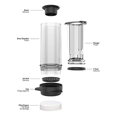 Delter Coffee Press - Coffee Maker 400ml (Transparent/Clear) Filter Espresso Coffee Maker