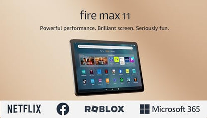 Amazon Fire Max 11 tablet, our most powerful tablet yet, vivid 11" display, octa-core processor, 4 GB RAM, 14-hr battery life, 64 GB, Grey, with Ads