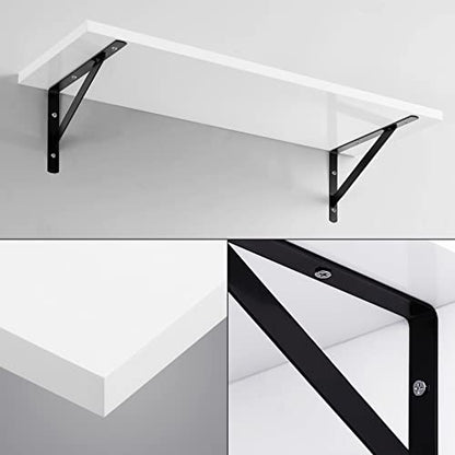 - SONGMICS Floating Shelves | Set of 2 Wall Shelves | 60 x 21 x 14 cm | Wooden Shelves with High Gloss Finish | White LWS02WB -