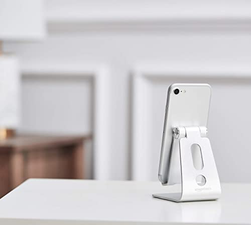 Amazon Basics Adjustable Cell Phone Stand for iPhone and Android , Silver