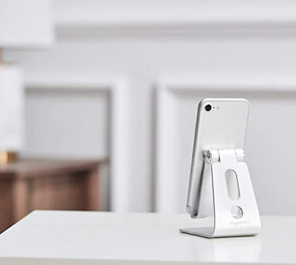 Amazon Basics Adjustable Cell Phone Stand for iPhone and Android , Silver