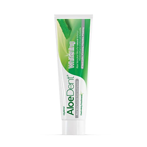 Aloe Dent Whitening Aloe Vera Toothpaste Fluoride Free, Natural Action, Vegan, Cruelty Free , SLS Free, Naturally White, Healthy Gums , 100 ml, packaging may vary