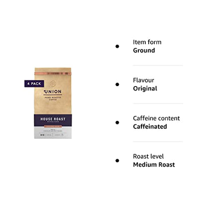 - Union Coffee | Medium Roast | Ground Coffee Beans | House Roast Ground Coffee | 4 x 200g -