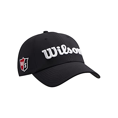 - Wilson Men's Pro Tour Baseball Cap, Black/White, One Size UK