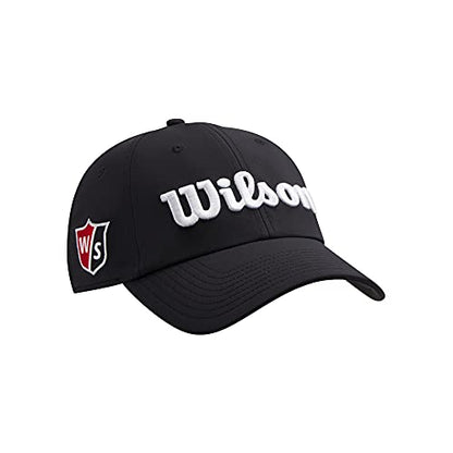 - Wilson Men's Pro Tour Baseball Cap, Black/White, One Size UK