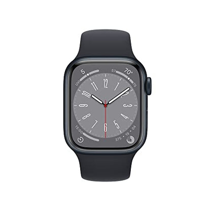 Apple Watch Series 8 (GPS, 41MM) - Midnight Aluminium Case with Midnight Sport Band (Renewed)
