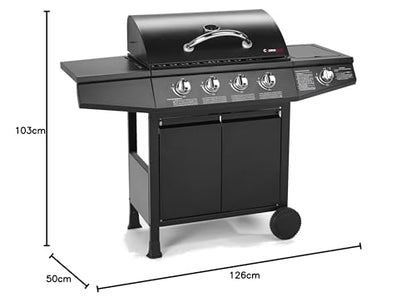 CosmoGrill 4+1 Series Gas BBQ with Side Barbecue Burner and Storage (4+1 BBQ with Cover)