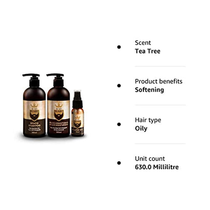 BE MY BEARD Beard Shampoo/Conditioner and Face Moisturiser Oil Complete Triple Pack