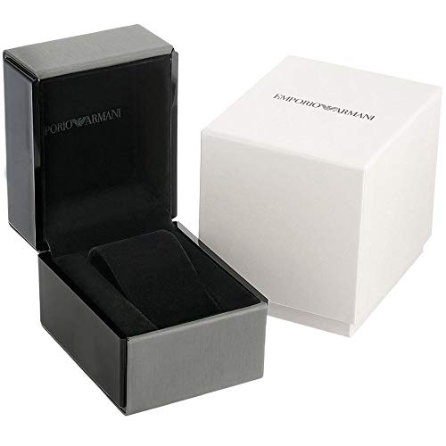 - Emporio Armani Watch for Men | Chronograph Movement | 43 mm Silver Stainless Steel Case with a Leather Strap | AR11143 -