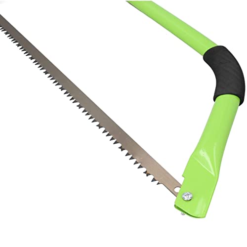 24” Heavy Duty Bow Saw Wood Logs Trees Branches Finger Guard + 6 Blades