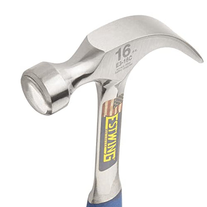 - Estwing 16-Ounce Claw Hammer | Nylon Vinyl Cushion Grip Handle -