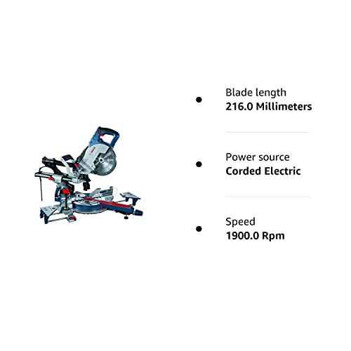 Bosch Professional GCM 8 SJL Sliding mitre Saw (sawblade-Ø: 216 mm, incl. clamp, 1 x Circular Saw Blade, Optiline Wood, in Cardboard Box)