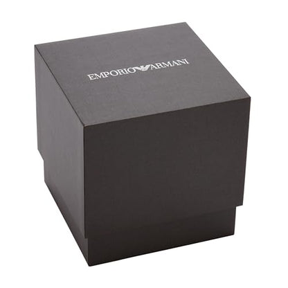 - Emporio Armani Watch for Men | Three Hand Date Movement | 41 mm Black Stainless Steel Case with a Leather Strap | AR1732 -
