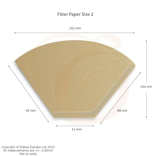 400 Size 2 Coffee Filter Paper Cones, Unbleached by EDESIA ESPRESS