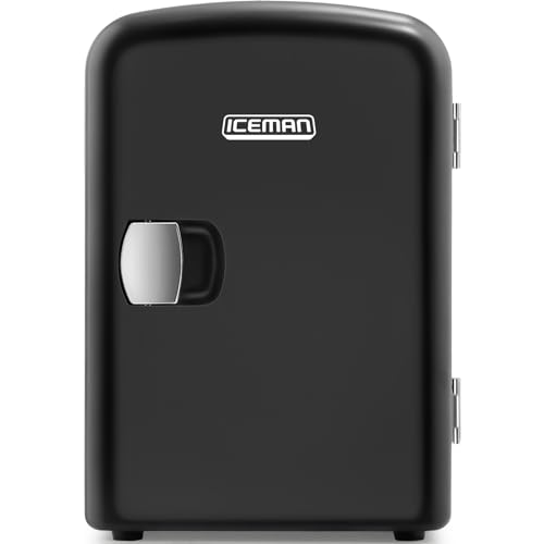 - Iceman Black Portable Mini Fridge | Cools & Warms | Lightweight Fridge | 4 Litre -