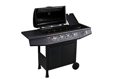 CosmoGrill Original 5 Gas Burner 4+1 Garden Grill, Steel Warming Rack, Side-Burner, Storage & Built-in Temperature Gauge for Home Garden Party Outdoor Cooking