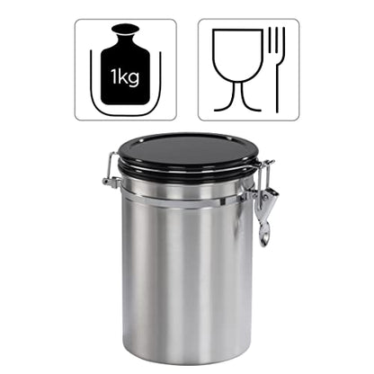 - Xavax Coffee Jar for 1 kg Coffee, Stainless Steel.