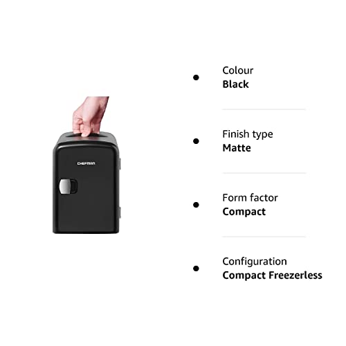 - Iceman Black Portable Mini Fridge | Cools & Warms | Lightweight Fridge | 4 Litre -