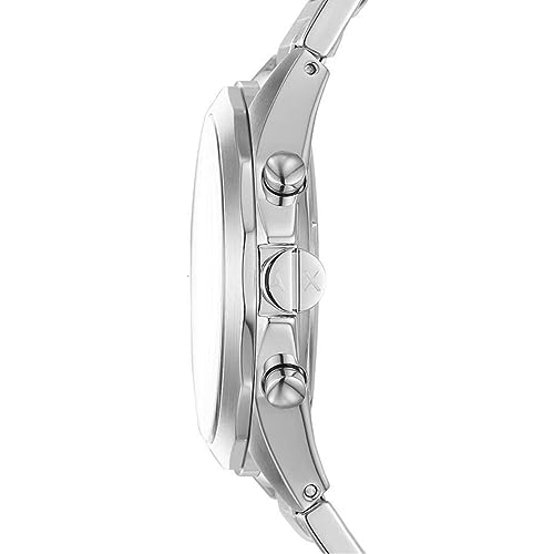 Armani Exchange Watch for Men, Chronograph Movement, 44 mm Silver Stainless Steel Case with a Stainless Steel Strap, AX2600