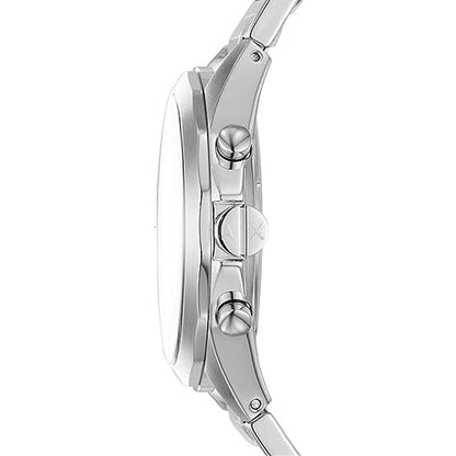 Armani Exchange Watch for Men, Chronograph Movement, 44 mm Silver Stainless Steel Case with a Stainless Steel Strap, AX2600