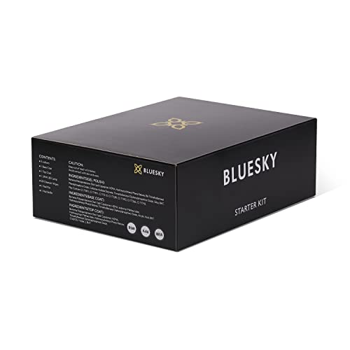 Bluesky Gel Nail Polish Starter Kit, Gel Nail Kit with 24W UV LED Lamp Nail Dryer, 3 x 10ml Gel Nail Polishes, Cleanser Wipes, Top and Base Coat, Nail File and Buffer [AMAZON EXCLUSIVE]