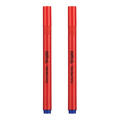 Berol Handwriting Pens | Round Shape is Easy to Hold | Washable Blue Ink | Bright Barrels | 2 Count