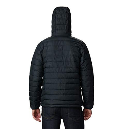 Columbia Men's Powder Lite Hooded Jacket Hooded Puffer Jacket, BLACK, Size L