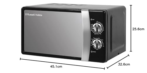 - Russell Hobbs | 17 Litre | 700 W | Black Solo Manual Microwave | 5 Power Levels -