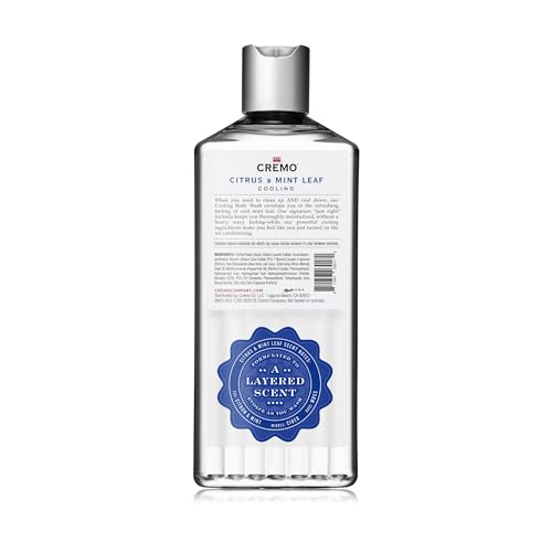 CREMO - Cooling Body Wash For Men - Rejuvenating Citrus & Mint Leaf Shower Gel - 473ml