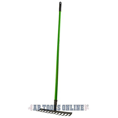- Garden Rake Soil Leaves Leaf Raker | 12 Teeth Carbon Steel | PVC Grip GAR02 -